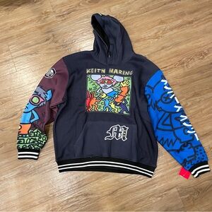 NEW WITH TAGS Colorful Keith Haring Members Only Andy Warhol Hoodie Mens L